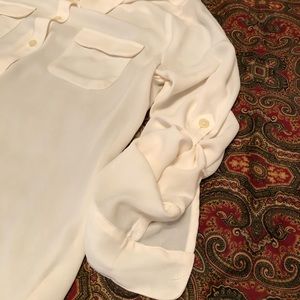 LOFT cream utility blouse size Small Petite